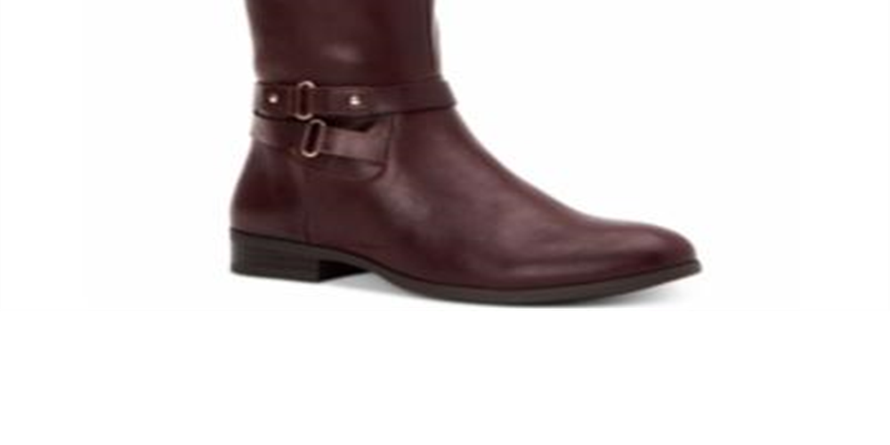 Style & Co. Womens Kindell Leather Closed Toe Mid-Calf Cold Weather Boots Wine Red Size 6