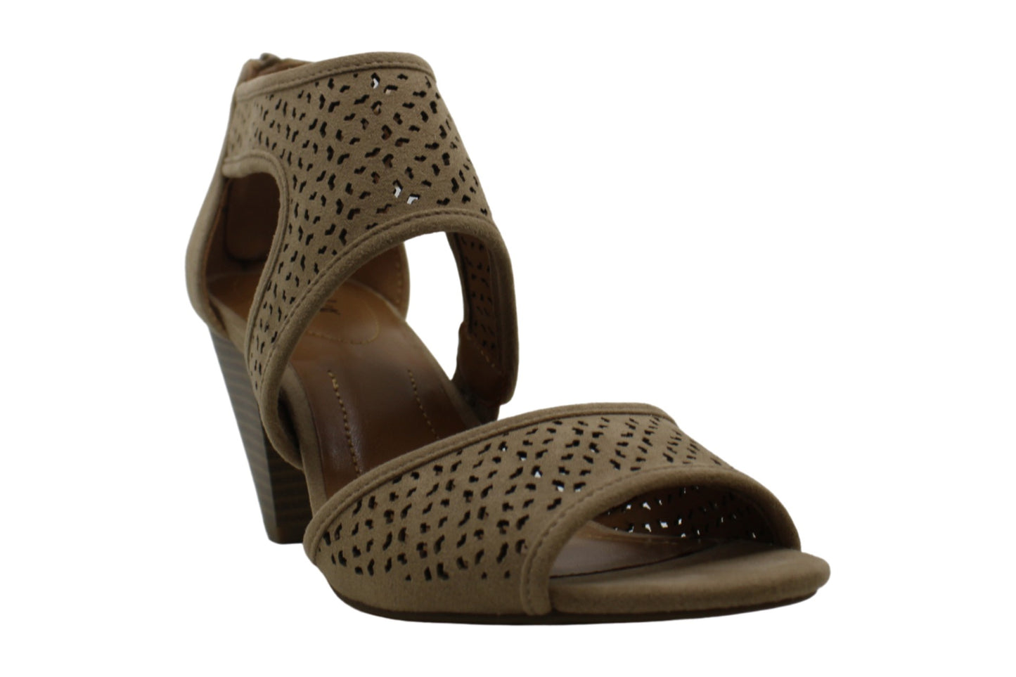 Style & Co Women's Hortensia Faux Suede Perforated Heel Sandals Brown Size 6.5