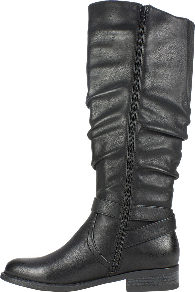 White Mountain Shoes"LIONA" Women's Wide Calf Boot Black Size 6