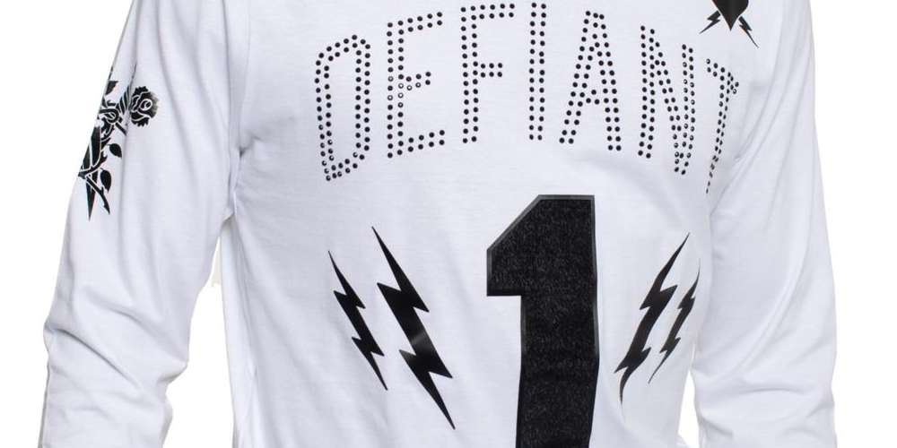 Sean John Men's Graphic Embellished T-Shirt White Size 4XL