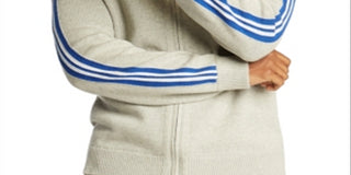 Nautica Men's Intarsia knit Stripe sleeve Cardigan Gray Size Medium