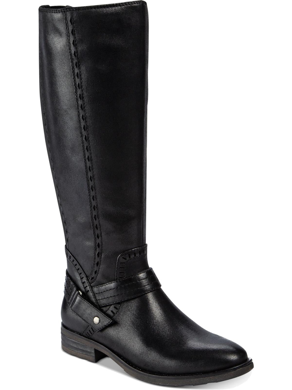 Baretraps Womens Abram WC Faux Leather Wide Calf Riding Boots Black Size 6.5