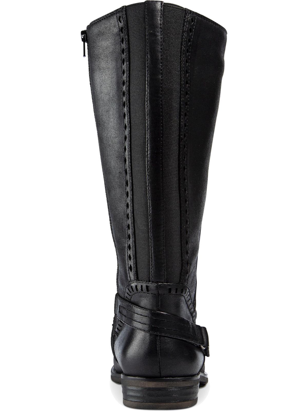 Baretraps Womens Abram WC Faux Leather Wide Calf Riding Boots Black Size 6.5