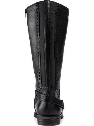 Baretraps Womens Abram WC Faux Leather Wide Calf Riding Boots Black Size 6.5