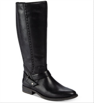 Baretraps Womens Abram WC Faux Leather Wide Calf Riding Boots Black Size 6.5