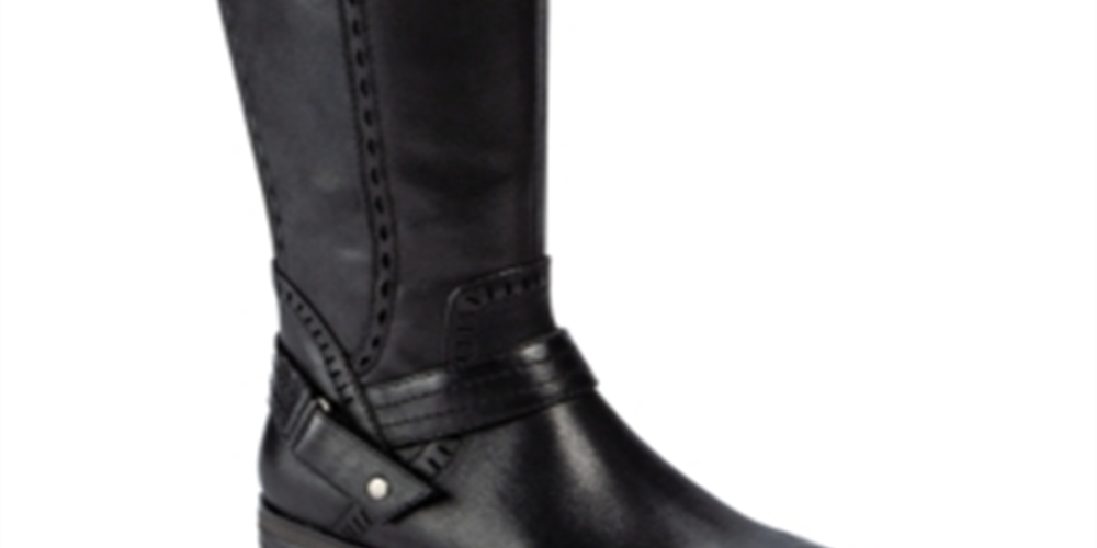 Baretraps Womens Abram WC Faux Leather Wide Calf Riding Boots Black Size 6.5