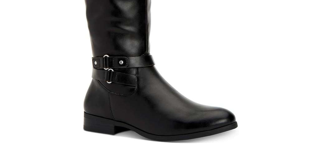 Style & Co Women's Kindell Leather Closed Toe Mid-Calf Fashion Boots Black Size 6M