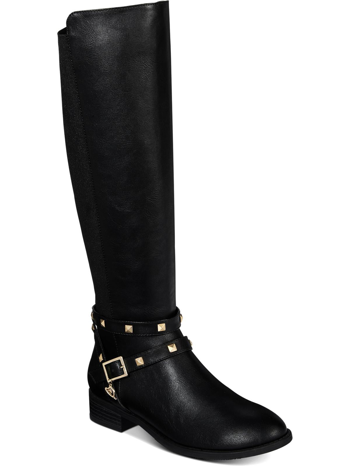 Thalia Sodi Womens Vallie Faux Leather Tall Riding Boots Black 6 M