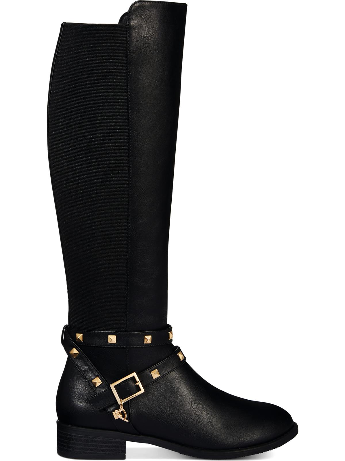 Thalia Sodi Womens Vallie Faux Leather Tall Riding Boots Black 6 M