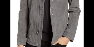 John Varvatos Collection Men's Silky Coat Regular Fit Grey Size XS