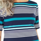 Karen Scott Women's Striped Boat Neck Top Blue Size Small