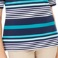 Karen Scott Women's Striped Boat Neck Top Blue Size Small