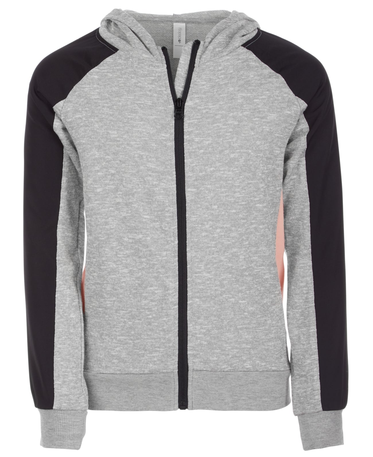 Ideology Big Girl's Colorblocked Zip up Hoodie Gray Size 14L