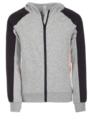 Ideology Big Girl's Colorblocked Zip up Hoodie Gray Size 14L