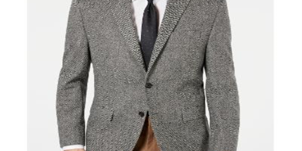 Ralph Lauren Men's Herringbone Regular Fit Wool Blend Suit Gray Size 42