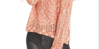 Freshman Junior's Pointelle V Neck Sweater Wine Size -XS