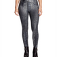 William Rast Women's Sculpted Coated Snake Print Skinny Jeans Black Size 31