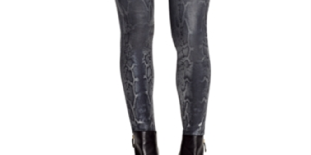 William Rast Women's Sculpted Coated Snake Print Skinny Jeans Black Size 31