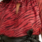 Rachel Roy Women's Sheer Back Button Closure Animal Print Kimono Sleeve Keyhole Evening Kimono Top Red Size 1X