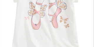 Epic Threads Toddler Girl's Ballet Slippers T-Shirt White Size 4T/4