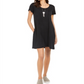 Style & Co Women's Cotton T-Shirt Dress Black Size Petite X-Small