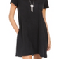 Style & Co Women's Cotton T-Shirt Dress Black Size Petite X-Small