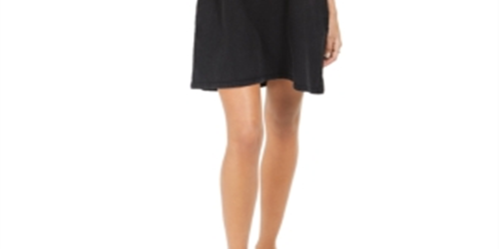 Style & Co Women's Cotton T-Shirt Dress Black Size Petite X-Small