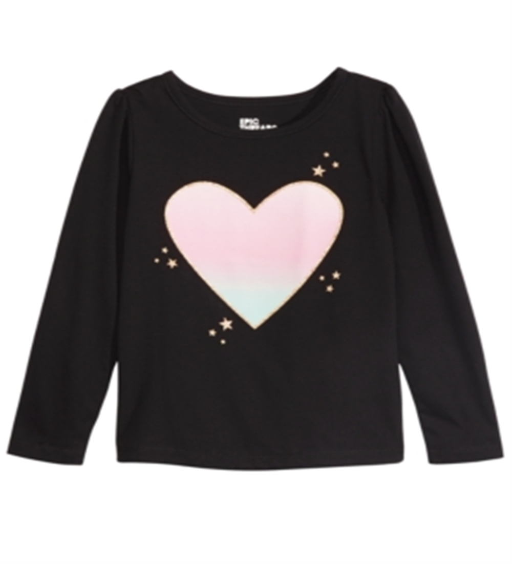 Epic Threads Little Girl's Ombre Heart T-Shirt Black Size 6