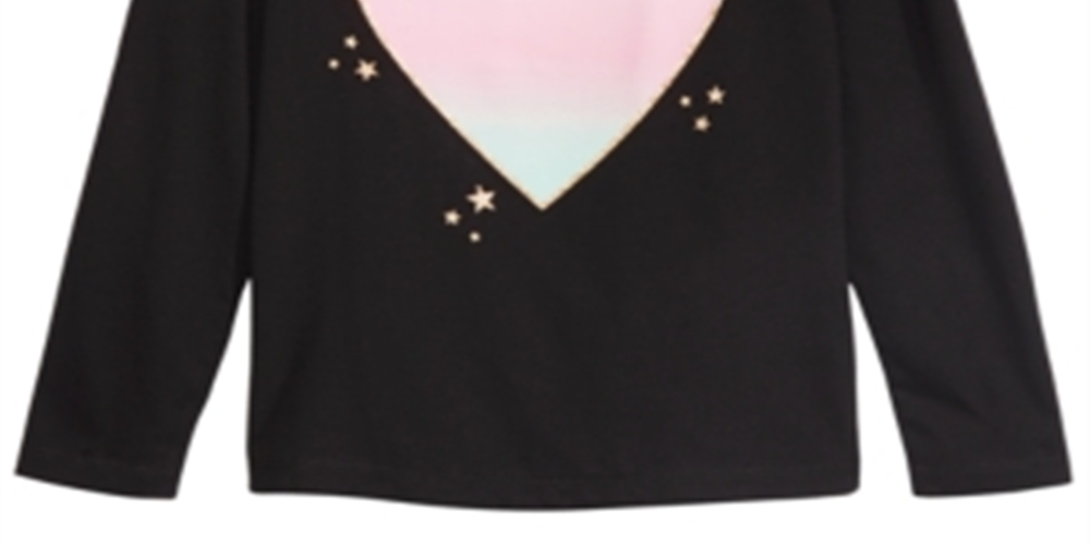 Epic Threads Little Girl's Ombre Heart T-Shirt Black Size 6