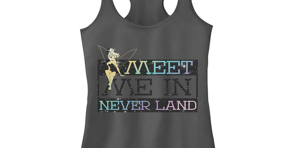 Licensed Character Juniors Tinkerbell Meet Me in Neverland Racerback Tank Gray Size Small