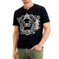 INC International Concepts Men's Metallic Graphic Split Neck T-Shirt Black Size M