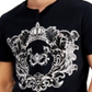 INC International Concepts Men's Metallic Graphic Split Neck T-Shirt Black Size M
