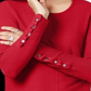 Alfani Women's Sweater Medium Ribbed Snap Detail Pullover Red Size Medium