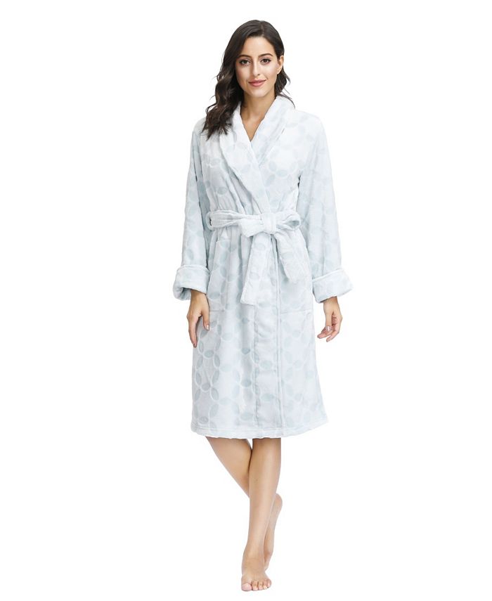 INK+IVY Women's Embossed Plush Robe White Size Large