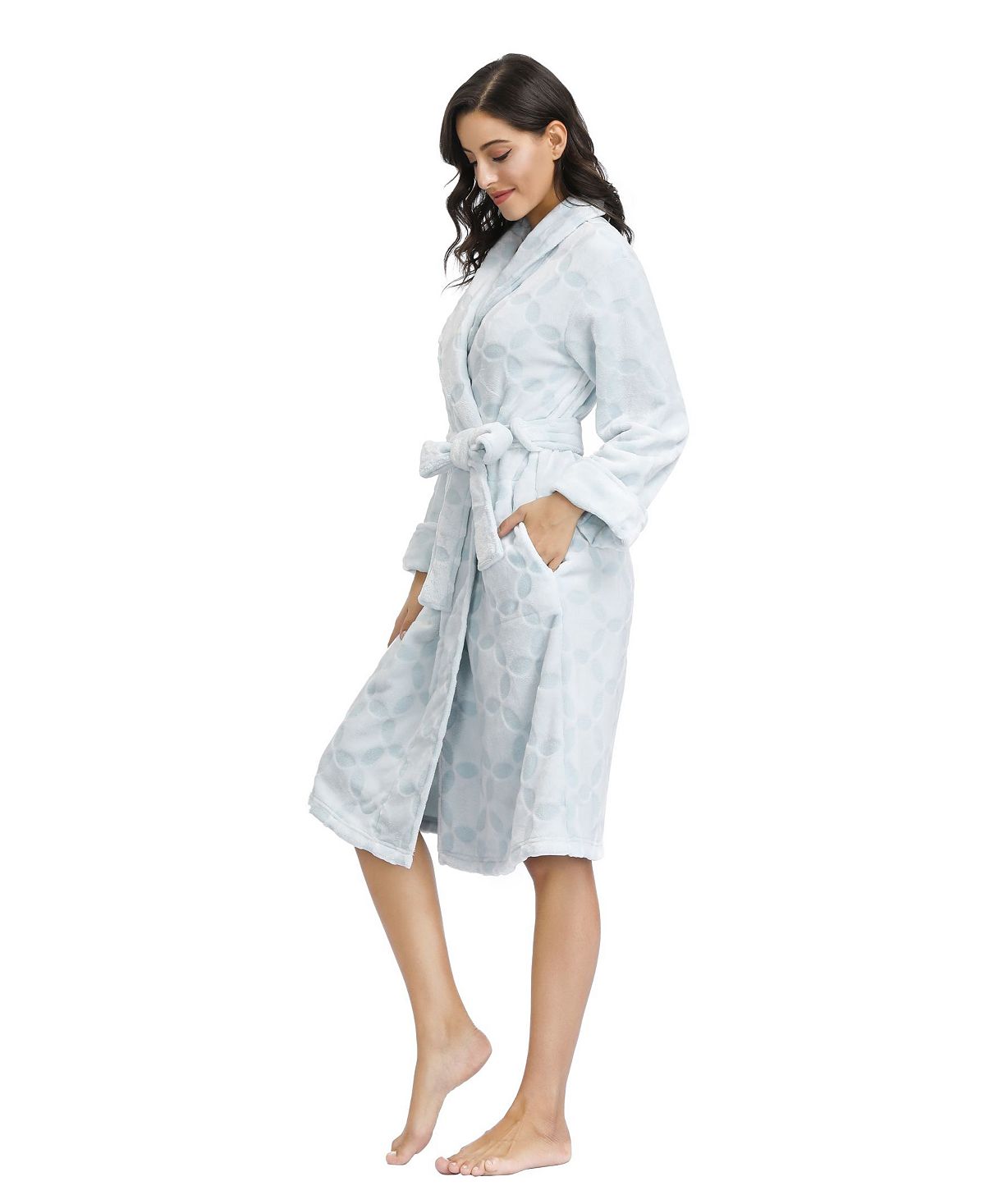 INK+IVY Women's Embossed Plush Robe White Size Large