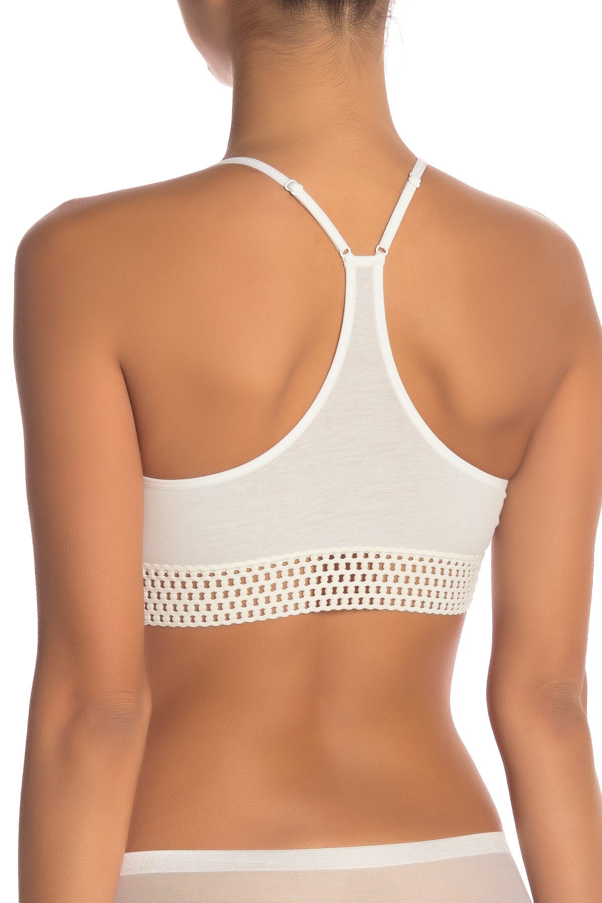 Free People Women's Intimates Ruched Eyelet Everyday Sports Bra Brown Size X-Small