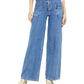 Free People Women's Midnight City Denim High Waist Wide Leg Jeans Blue Size 29