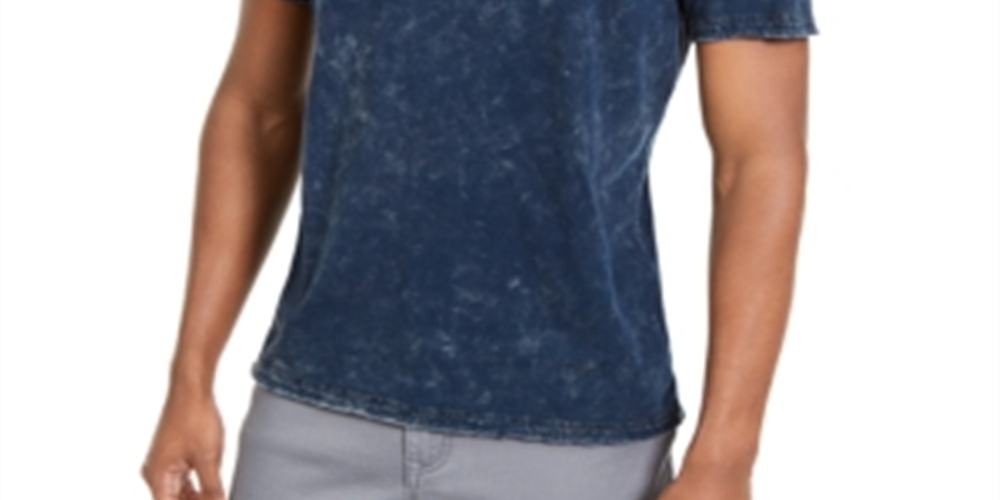 INC International Concepts Men's T-Shirt Tie Dye Short Sleeve Pullover V Neck Blue Size Small