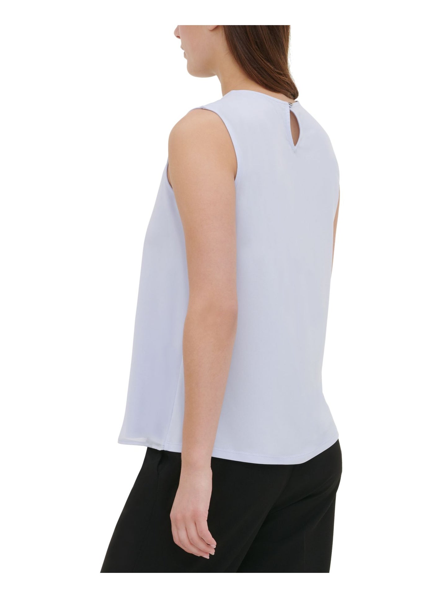 Calvin Klein Women's Pleated Sleeveless Blouse Green Size M