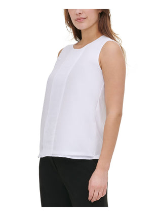 Calvin Klein Women's Pleated Sleeveless Blouse Green Size M