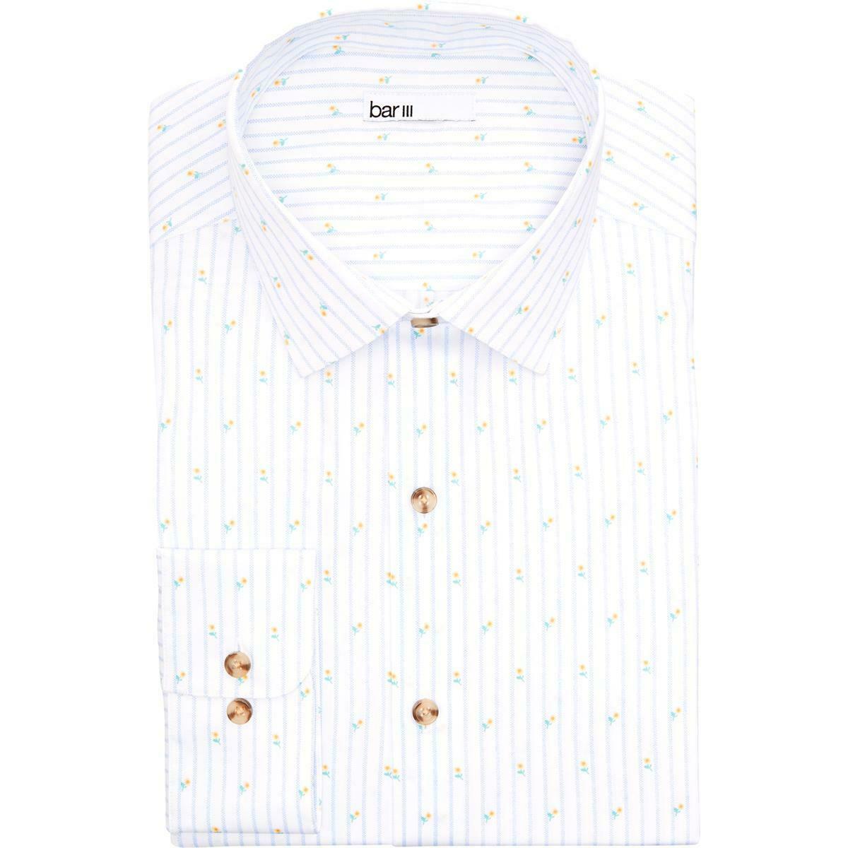 Bar III Men's Slim Fit Button Front Dress Shirt Black One Size