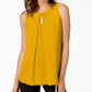 Bar III Women's  Keyhole Top Yellow Size Medium
