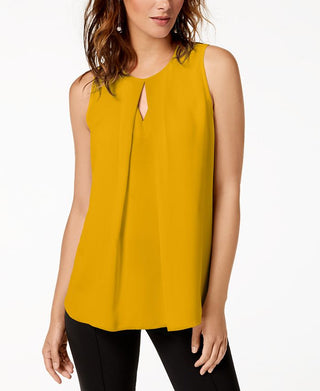 Bar III Women's  Keyhole Top Yellow Size Medium