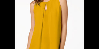Bar III Women's  Keyhole Top Yellow Size Medium