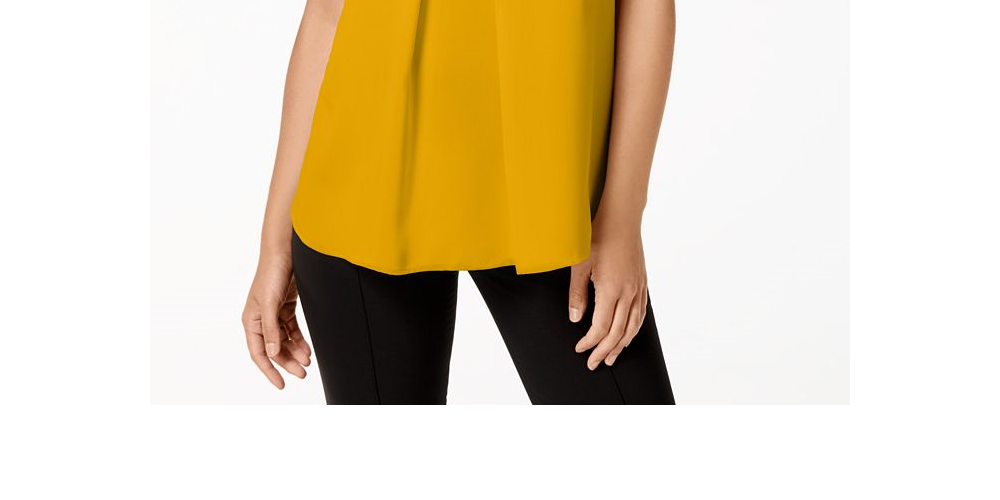 Bar III Women's  Keyhole Top Yellow Size Medium