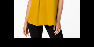 Bar III Women's  Keyhole Top Yellow Size Medium