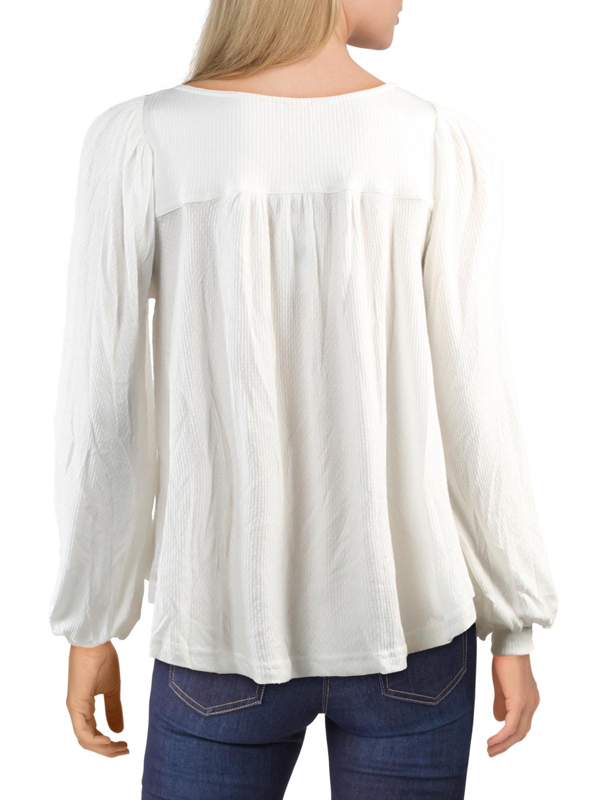 Free People Women's Long Sleeve with Buttons Peasant Top White Size X-Small
