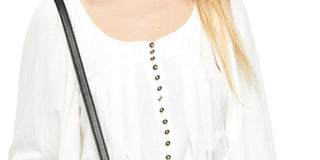 Free People Women's Long Sleeve with Buttons Peasant Top White Size X-Small