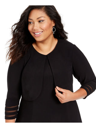 Jessica Howard Women's 3/4 Sleeve Knee Length Fit Flare Dress Black Size 14W