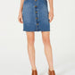 Style & Co Women's Button Front Short Skirt Blue Size 12